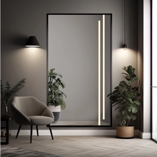 Lustro w czarnej ramie z podświetleniem- 1503 LED III - kolor ramy do wyboru